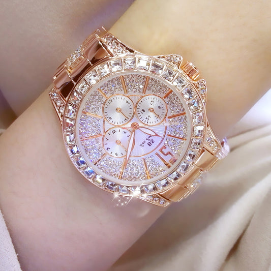 Fashion Luxury Full Diamond Steel Band Ladies Quartz Watch