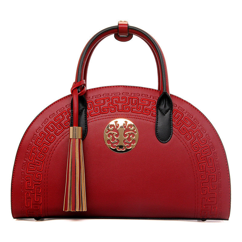 Fashion bag autumn and winter new women\'s bag popular national style women\'s shoulder bag versatile messenger bag soft handle handbag