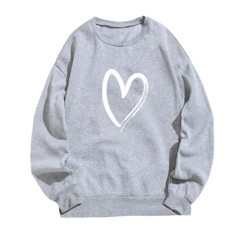 Printed Heart Trendy Sweater For Women