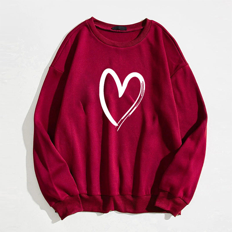 Printed Heart Trendy Sweater For Women